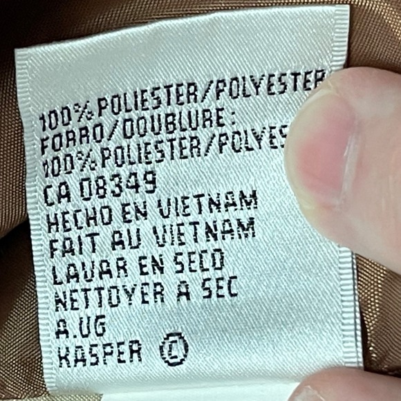 Vintage‎ Le Suit Women's Size 14W Brown Textured 2-Button Blazer - Picture 15 of 16